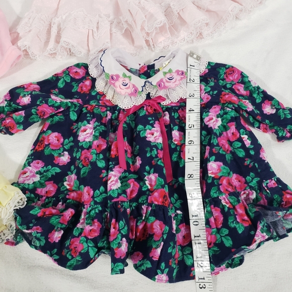 Vintage Baby Girls Dresses Size 3-6 Months Lot Of 4 Pink Yellow Floral Minnie - Picture 13 of 14
